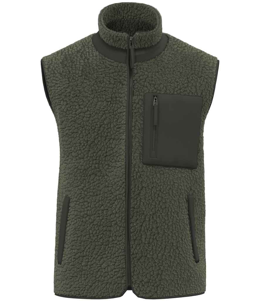 [NS624 BLK XXS] Native Spirit Unisex Sherpa Bodywarmer (XXS)
