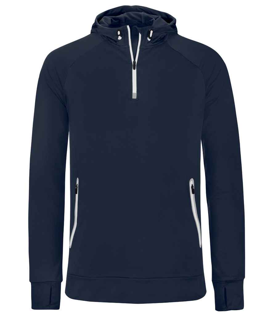 [PA360 DGY S] Proact Zip Neck Hooded Sweatshirt (S, Dark Grey)