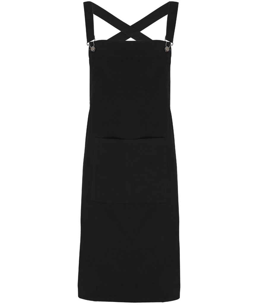 [PR129 DGY ONE] Premier Cross Back Barista Bib Apron (Dark Grey)
