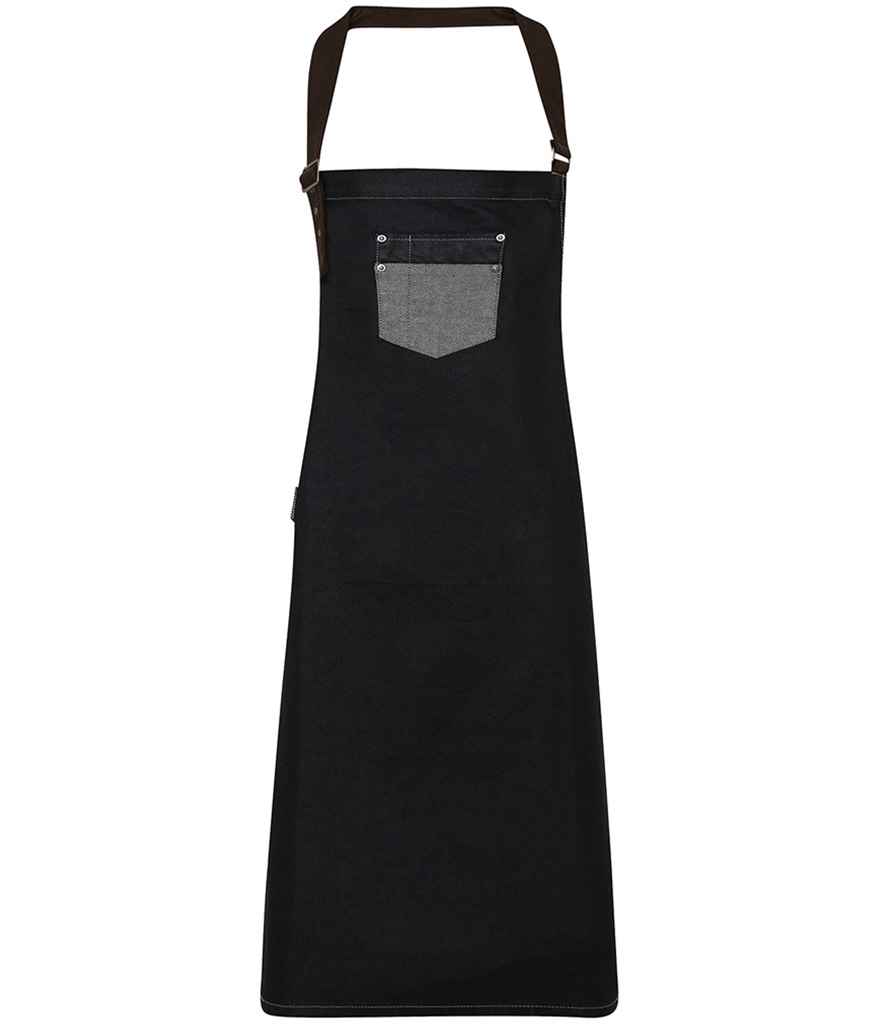 [PR136 BDM ONE] Premier Division Bib Apron (Black Denim)