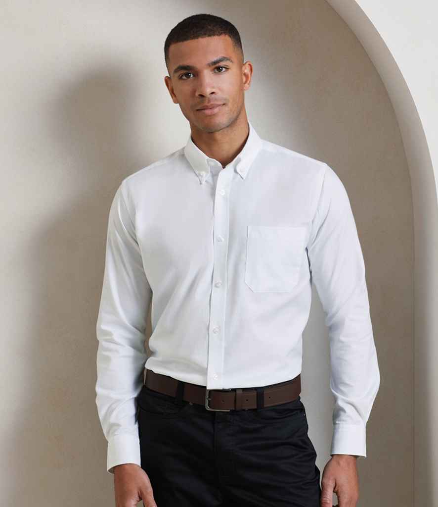 [PR234 BLK 14.5] Premier Signature Long Sleeve Oxford Shirt (14.5, Black)