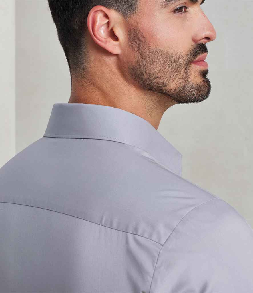 [PR244 PAB XS] Premier Long Sleeve Stretch Fit Poplin Shirt (XS, Pale Blue)