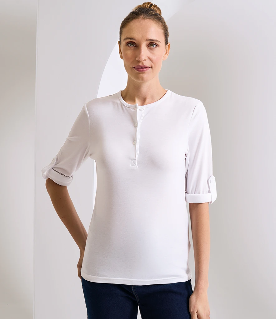Premier Ladies Long John Roll Sleeve T-Shirt