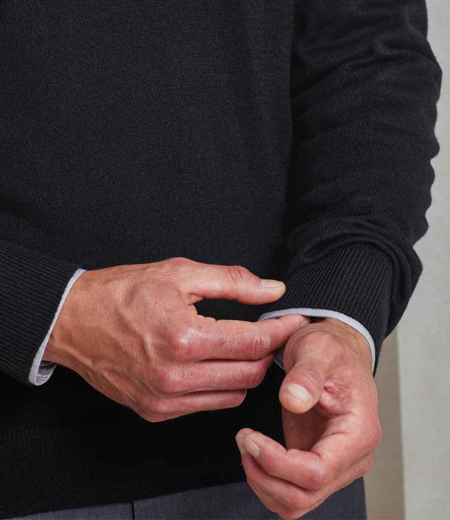 [PR400 BLK XS] Premier Essential Acrylic V Neck Sweater (XS, Black)