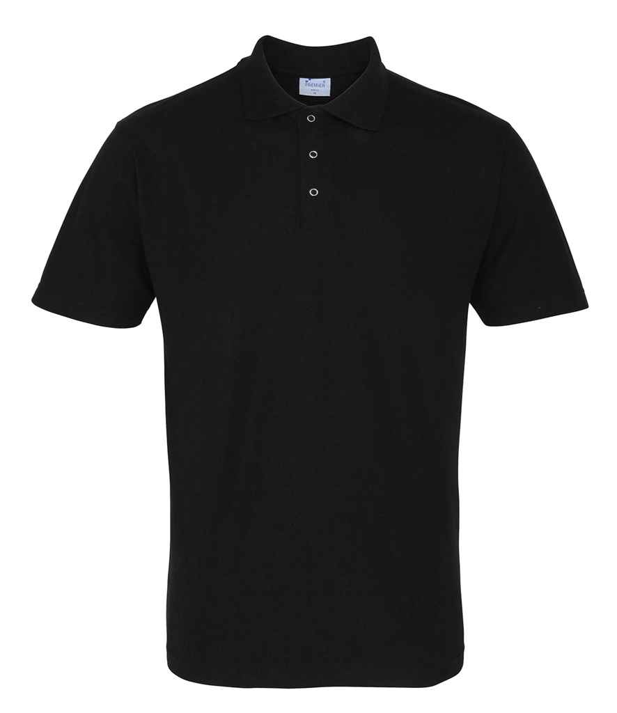 [PR610 BLK XS] Premier Stud Piqué Polo Shirt (XS, Black)