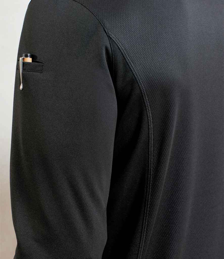 [PR647 BLK XS] Premier Essential Coolchecker® Long Sleeve Chef's Shirt (XS, Black)