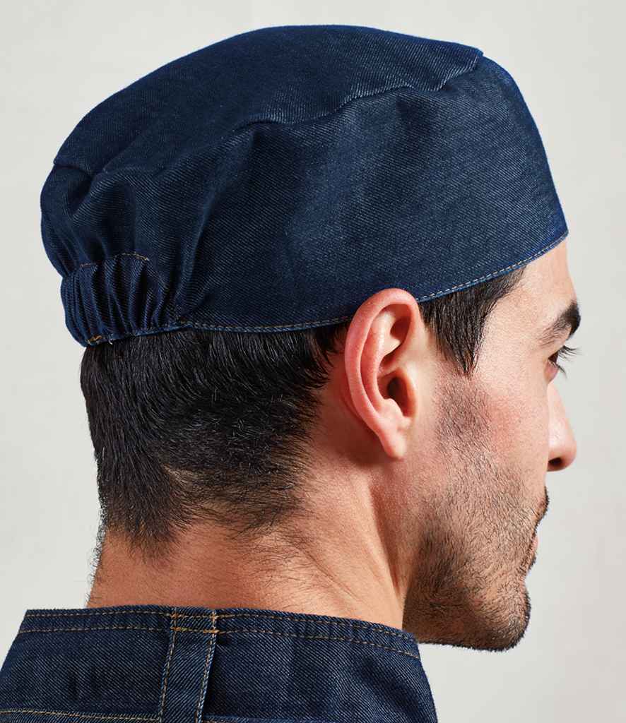[PR653 BDM ONE] Premier Chef's Skull Cap (Black Denim)