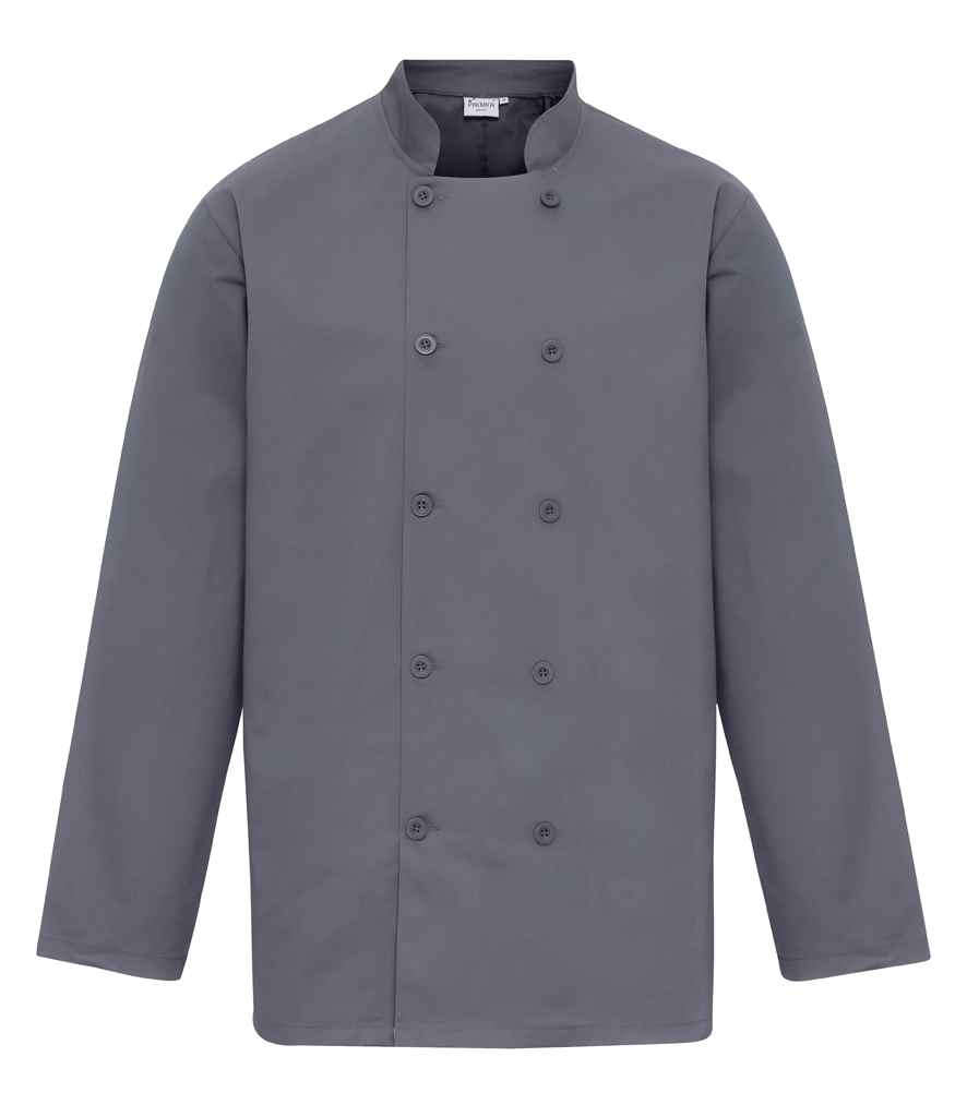 [PR657 STE XS] Premier Long Sleeve Chef's Jacket (XS, Steel)