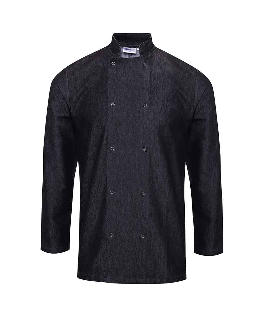[PR660 BDM XS] Premier Denim Chef's Jacket (XS, Black Denim)