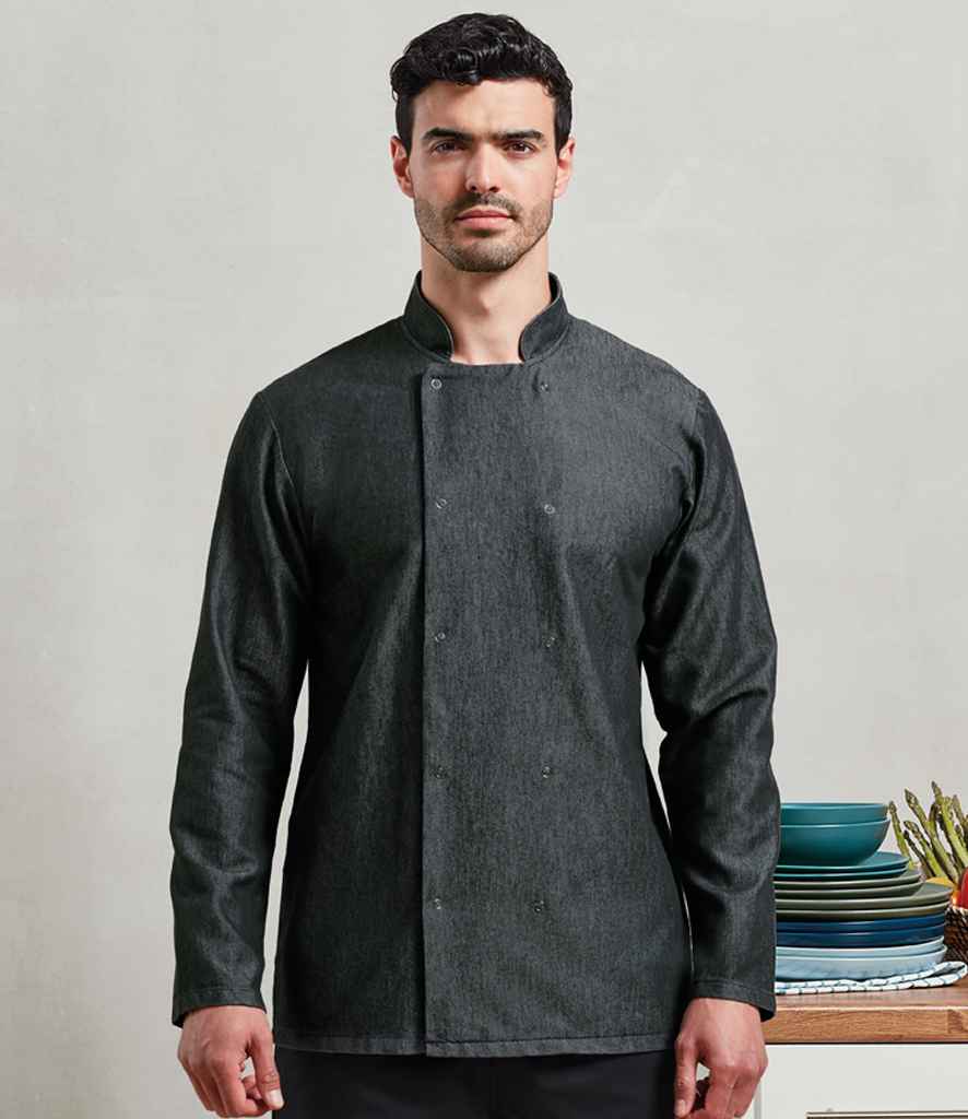 [PR660 BDM XS] Premier Denim Chef's Jacket (XS, Black Denim)