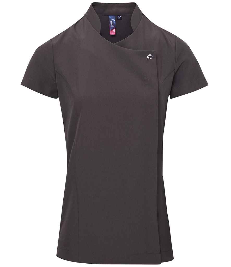 [PR683 DGY 6] Premier Ladies Blossom Short Sleeve Tunic (6, Dark Grey)