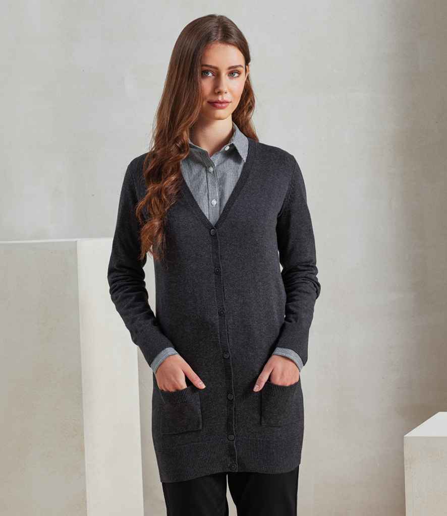 Premier Ladies Longline V Neck Cardigan