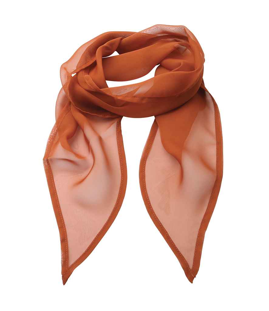 [PR740 CHE ONE] Premier 'Colours' Chiffon Scarf (Chestnut)