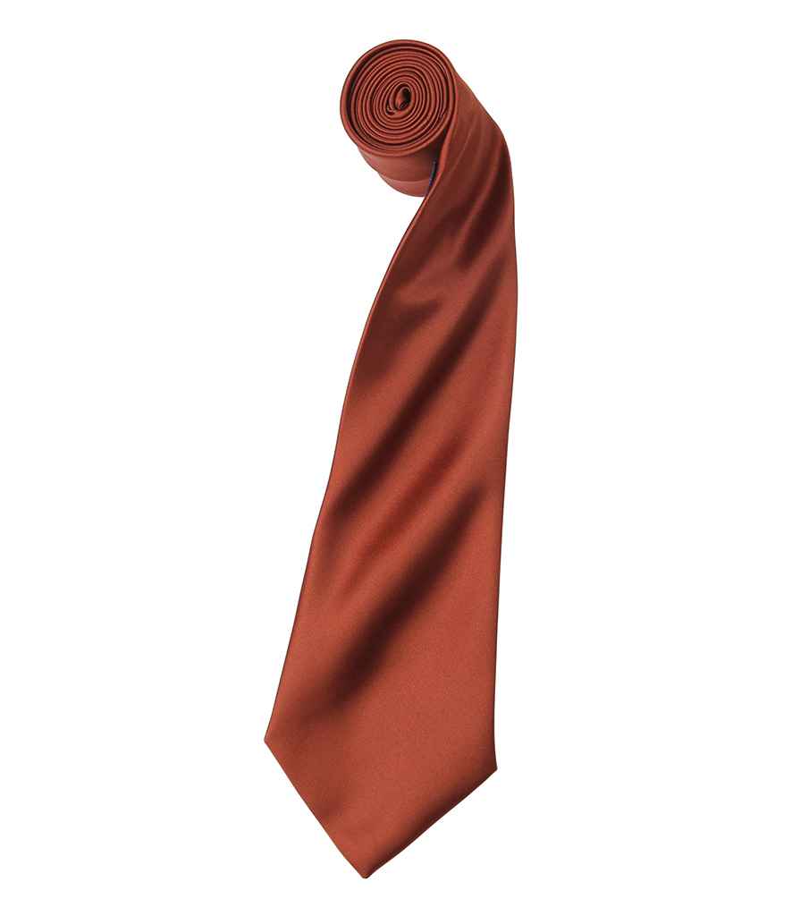 [PR750 CHE ONE] Premier 'Colours' Satin Tie (Chestnut)