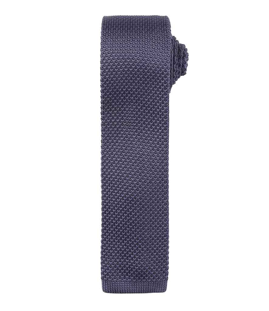 [PR789 STE ONE] Premier Slim Knitted Tie (Steel)