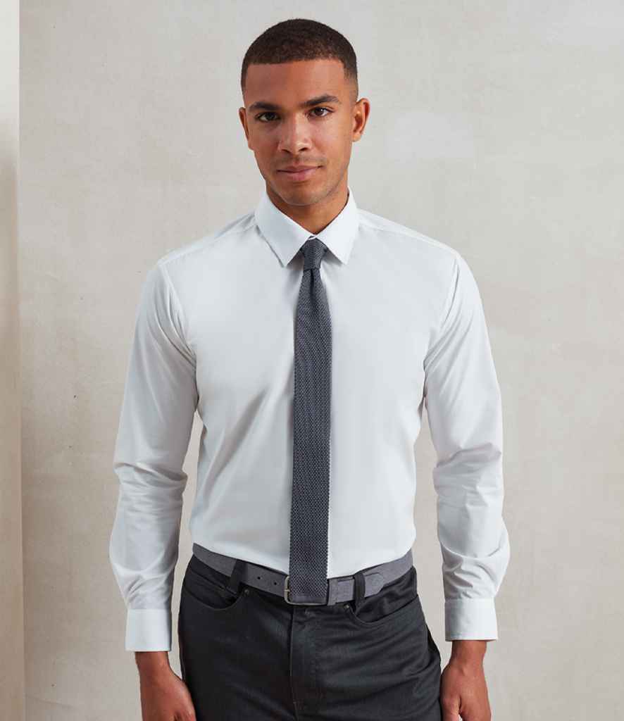 [PR789 STE ONE] Premier Slim Knitted Tie (Steel)