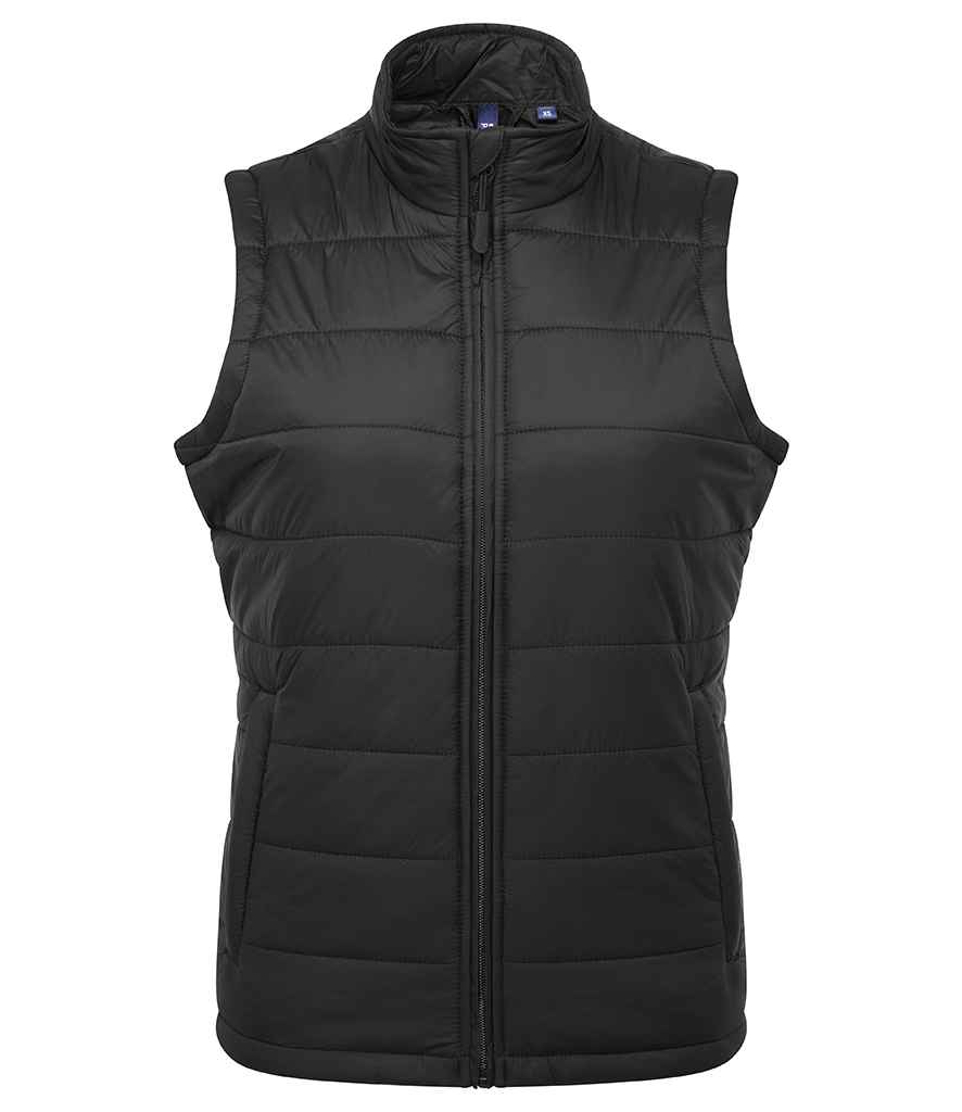 [PR815 BLK XS] Premier Ladies Recyclight® Padded Gilet (XS, Black)