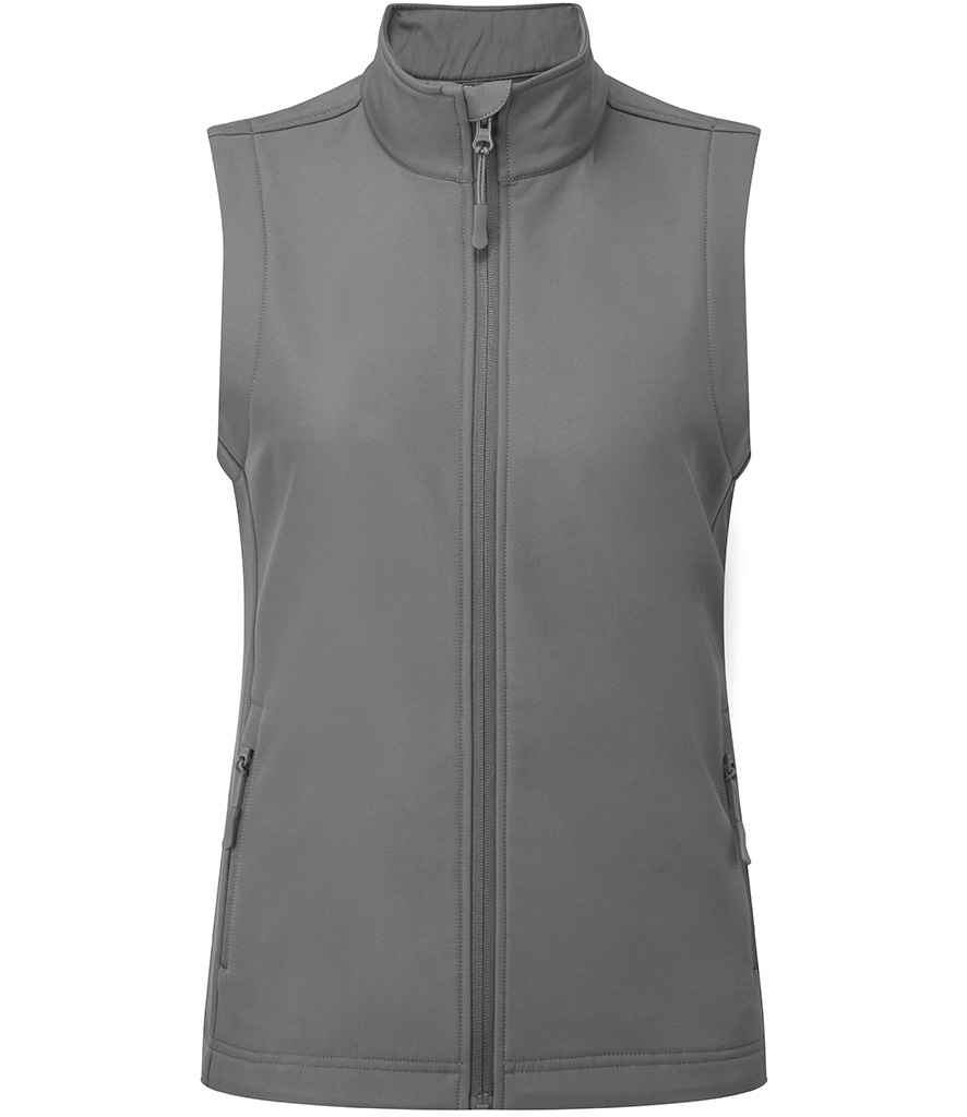 [PR816 DGY XS] Premier Ladies Windchecker® Recycled Printable Soft Shell Gilet (XS, Dark Grey)