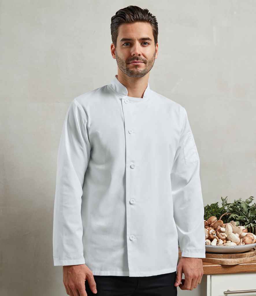 [PR901 BLK XS] Premier Essential Long Sleeve Chef's Jacket (XS, Black)