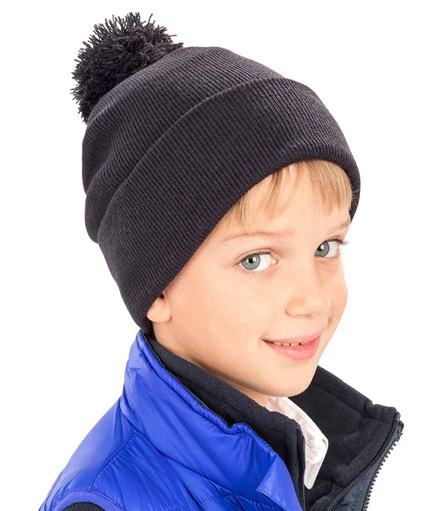 [RC028B FLY ONE] Result Core Kids Pom Pom Beanie (Fluorescent Yellow)