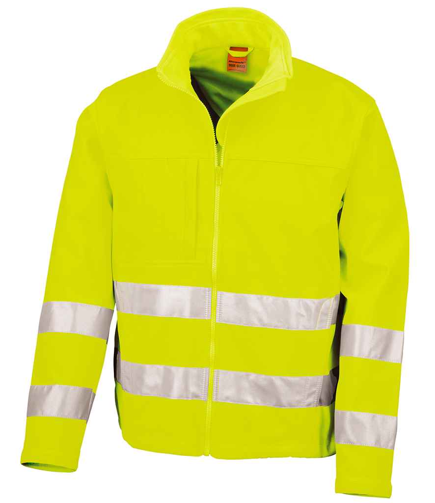[RS117 FLY S] Result Safe-Guard Hi-Vis Soft Shell Jacket (S, Fluorescent Yellow)