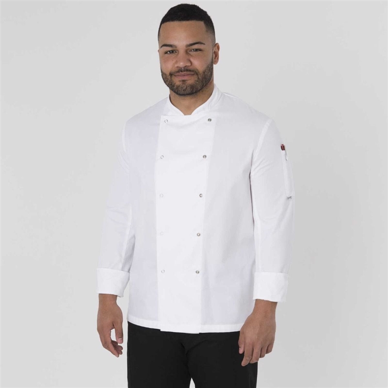 Afd L/S Chef Jkt Press Stud (Black, XXS)