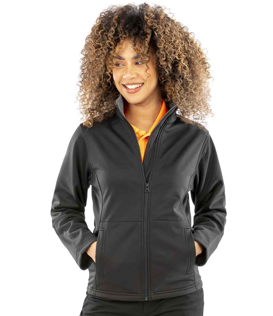 [RS209F BLK XS] Result Core Ladies Soft Shell Jacket (XS, Black)