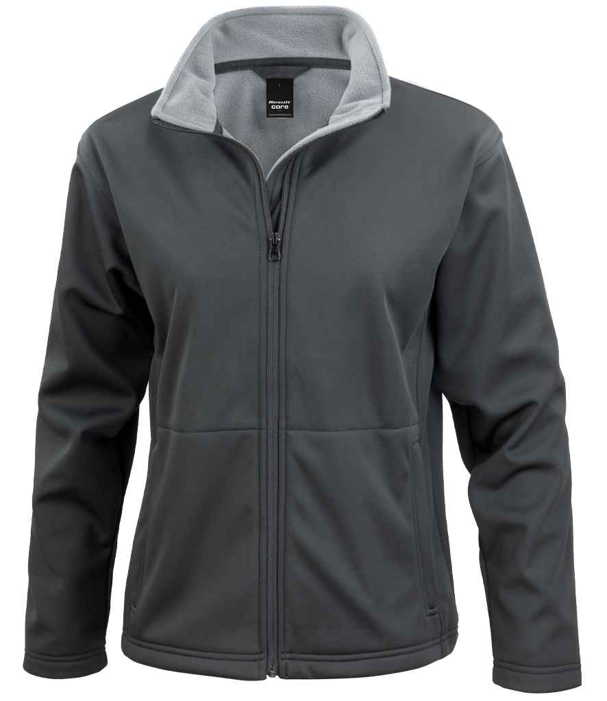 [RS209F BLK XS] Result Core Ladies Soft Shell Jacket (XS, Black)