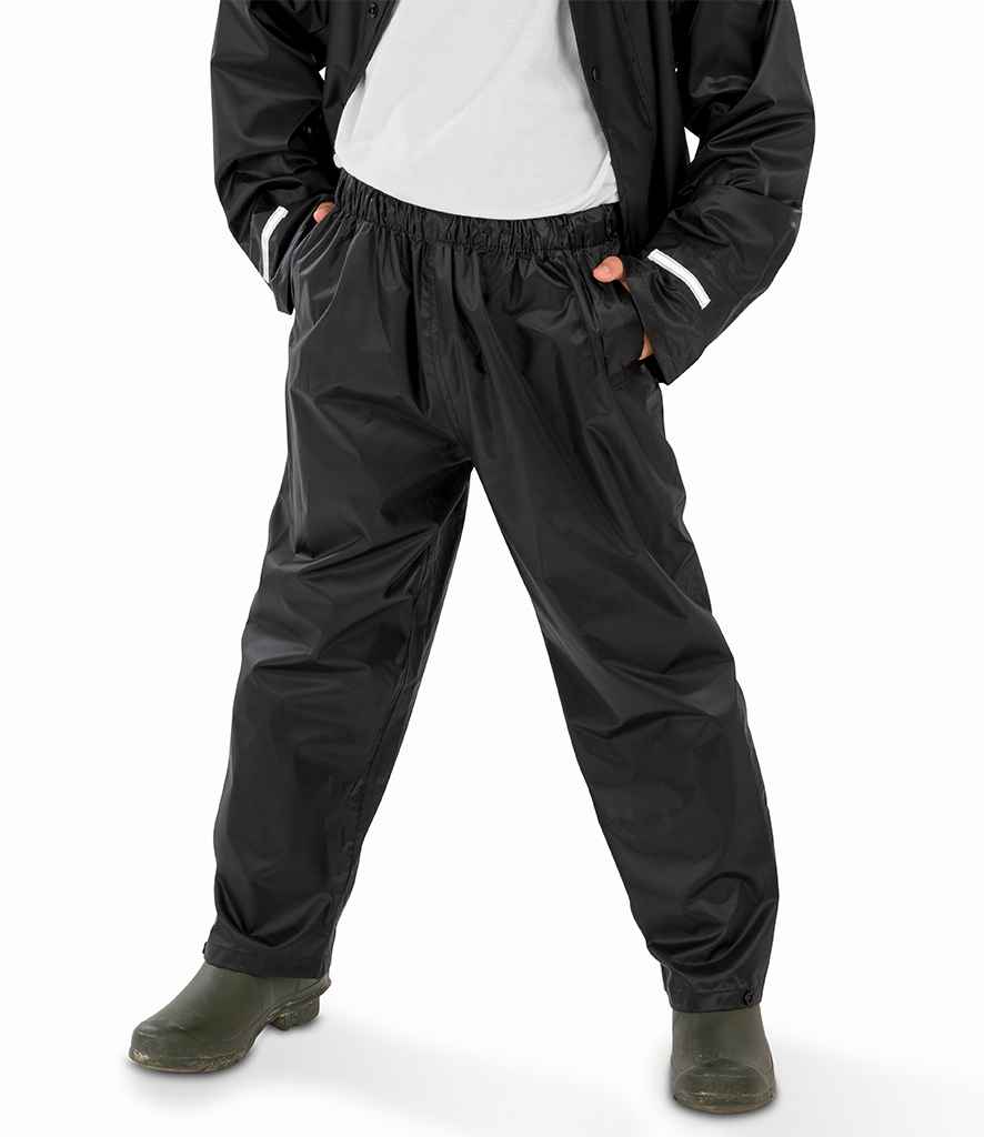[RS226B BLK 3-4] Result Core Kids Waterproof Overtrousers (3-4, Black)