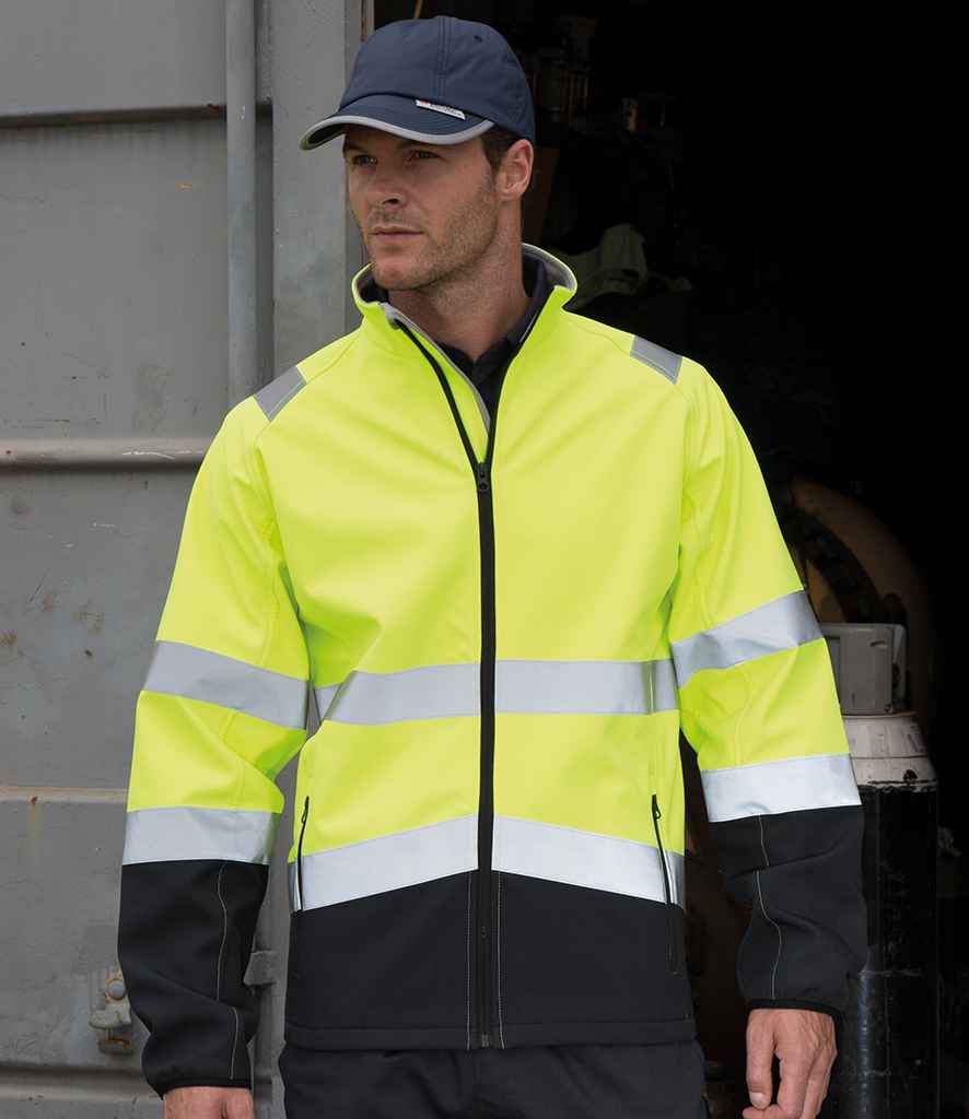 [RS450 FY/BK S] Result Safe-Guard Printable Safety Soft Shell Jacket (S)