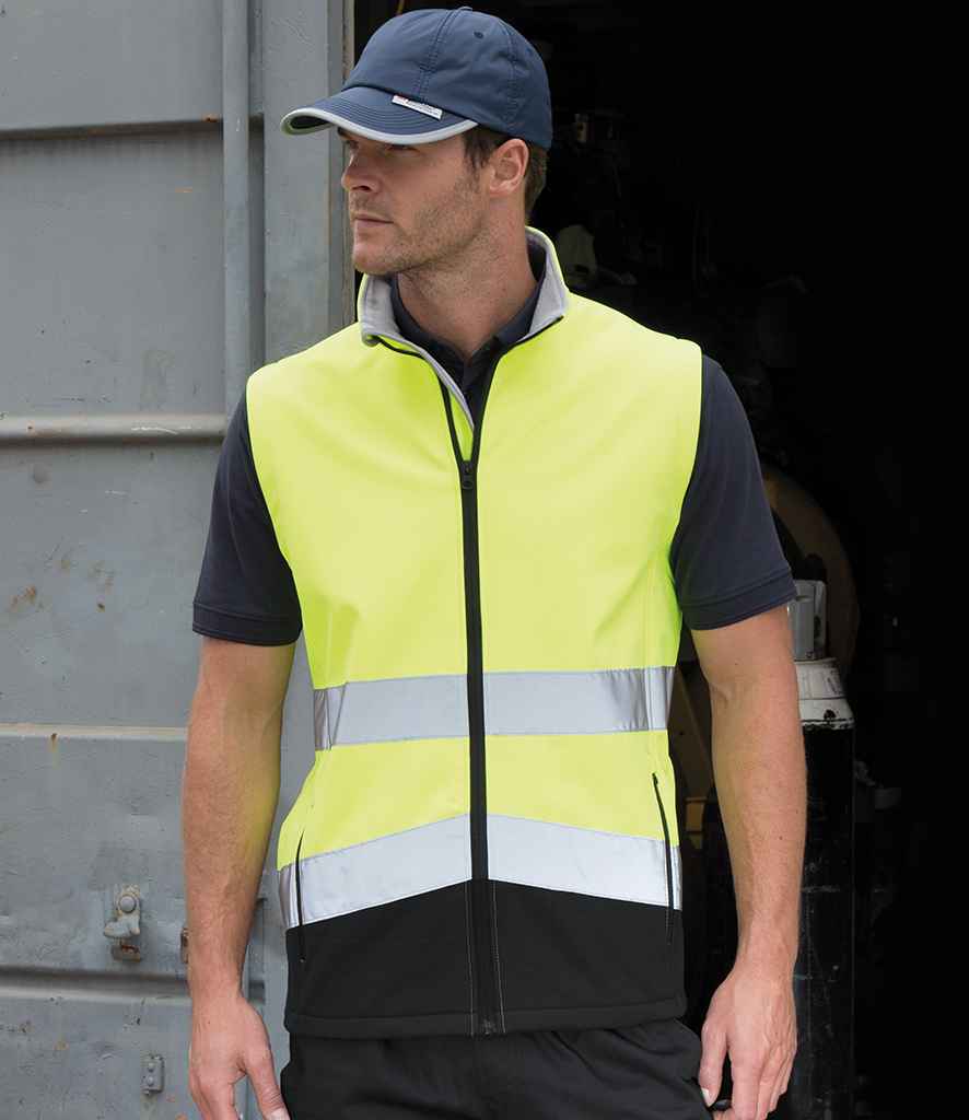 [RS451 FY/BK S] Result Safe-Guard Printable Safety Soft Shell Gilet (S)