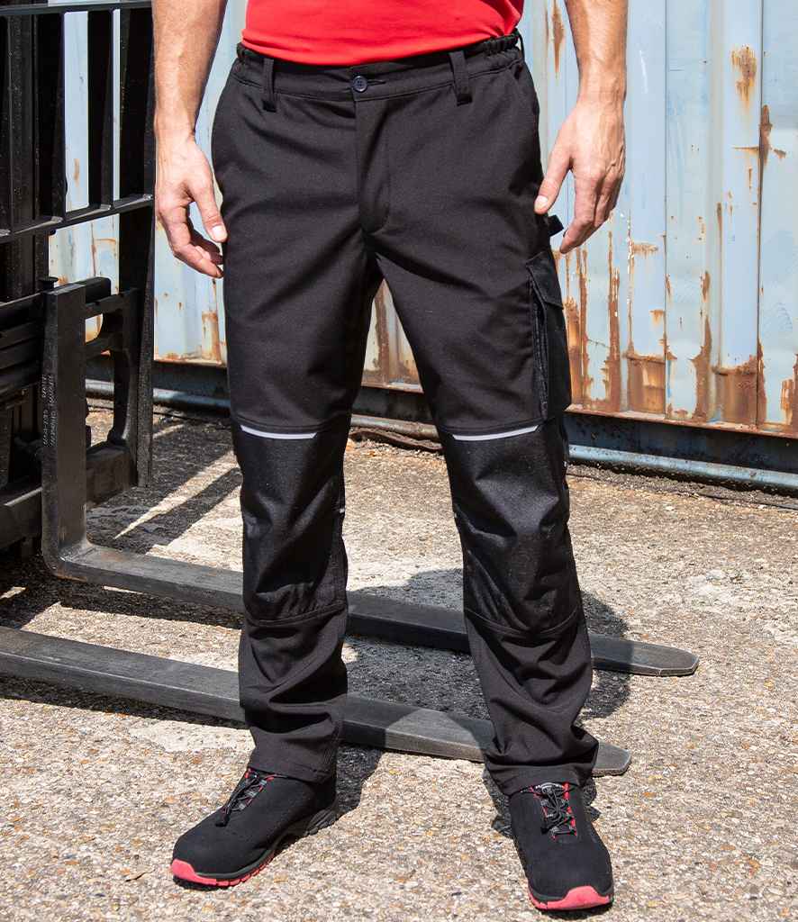 [RS473 BLK XS] Result Work-Guard Slim Fit Soft Shell Trousers (XS)