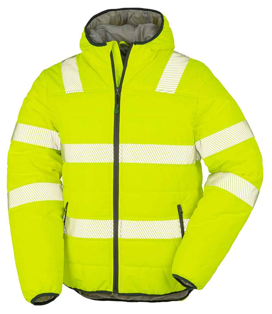 [RS500 FLY S] Result Genuine Recycled Ripstop Padded Safety Jacket (S, Fluorescent Yellow)