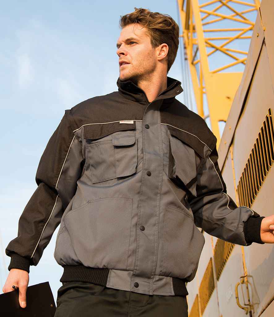 [RS71 NV/NV S] Result Work-Guard Zip Sleeve Heavy Duty Jacket (S, Navy/Navy)