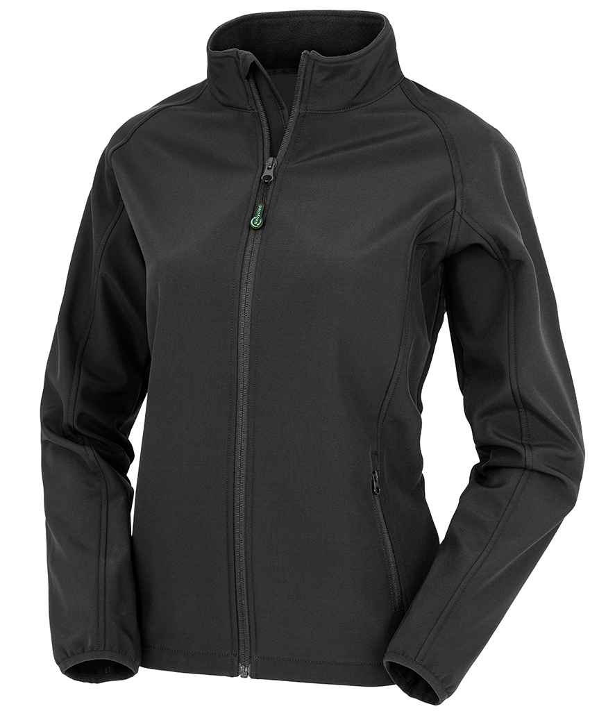 [RS901F BLK XS] Result Genuine Recycled Ladies Printable Soft Shell Jacket (XS, Black)