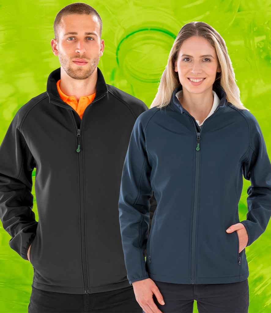 [RS901F BLK XS] Result Genuine Recycled Ladies Printable Soft Shell Jacket (XS, Black)