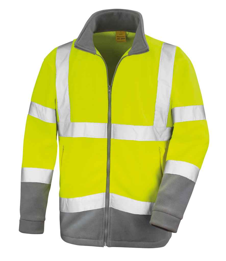 [RS329 FLY S] Result Safe-Guard Hi-Vis Micro Fleece Jacket (S, Fluorescent Yellow)