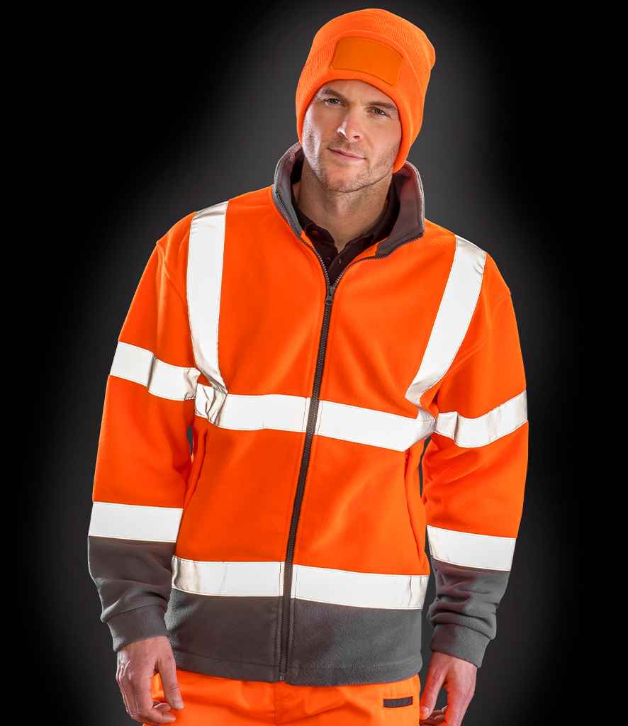 [RS329 FLY S] Result Safe-Guard Hi-Vis Micro Fleece Jacket (S, Fluorescent Yellow)