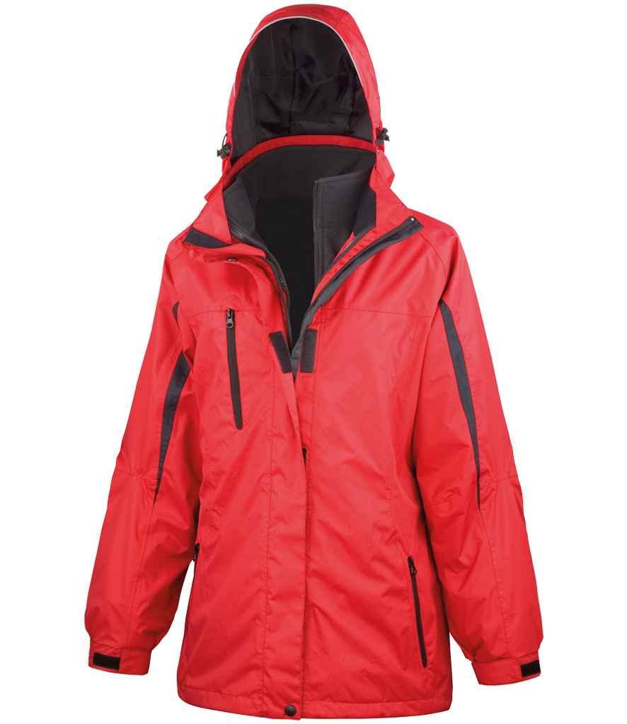 [RS400F RD/BK XS] Result Ladies Journey 3-in-1 Jacket with Soft Shell Inner (XS, Red/Black)