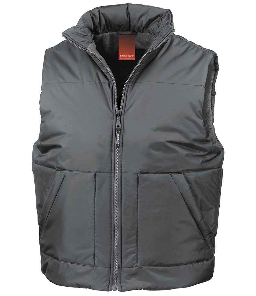 [RS44 DGY S] Result Fleece Lined Bodywarmer (S, Dark Grey)