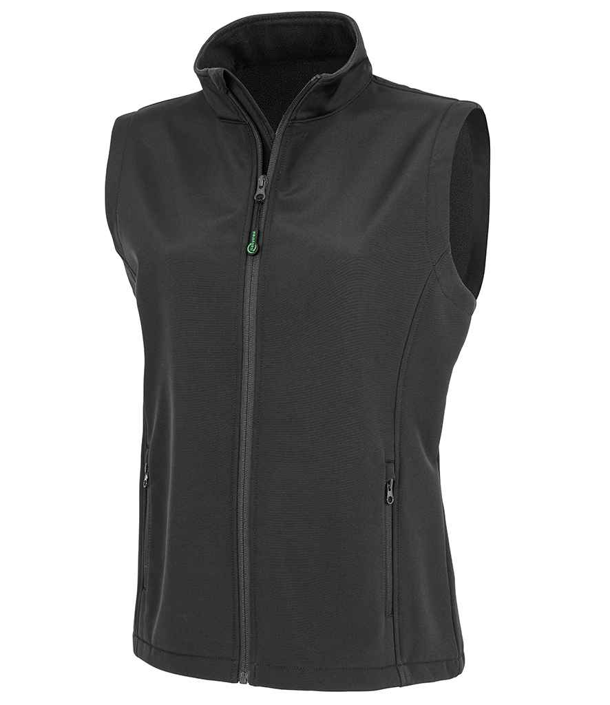 [RS902F BLK XS] Result Genuine Recycled Ladies Printable Soft Shell Bodywarmer (XS, Black)