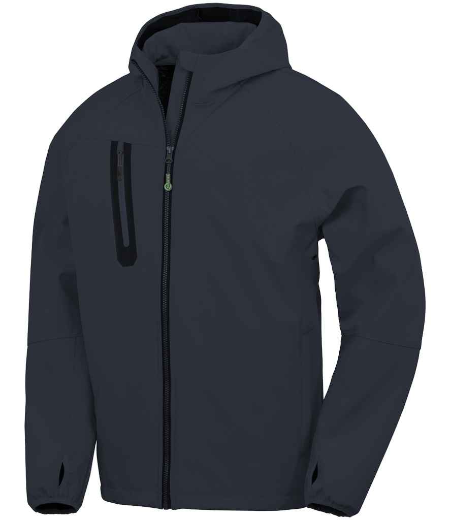 [RS909 NV/NV XS] Result Recycled Three Layer Printable Hooded Soft Shell Jacket (XS, Navy/Navy)