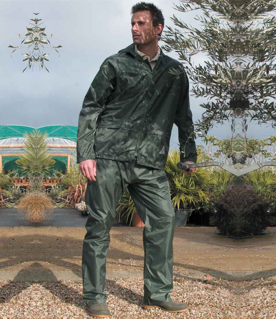 [RS95 NYL S] Result Waterproof Jacket/Trouser Suit in Carry Bag (S, Neon Yellow)