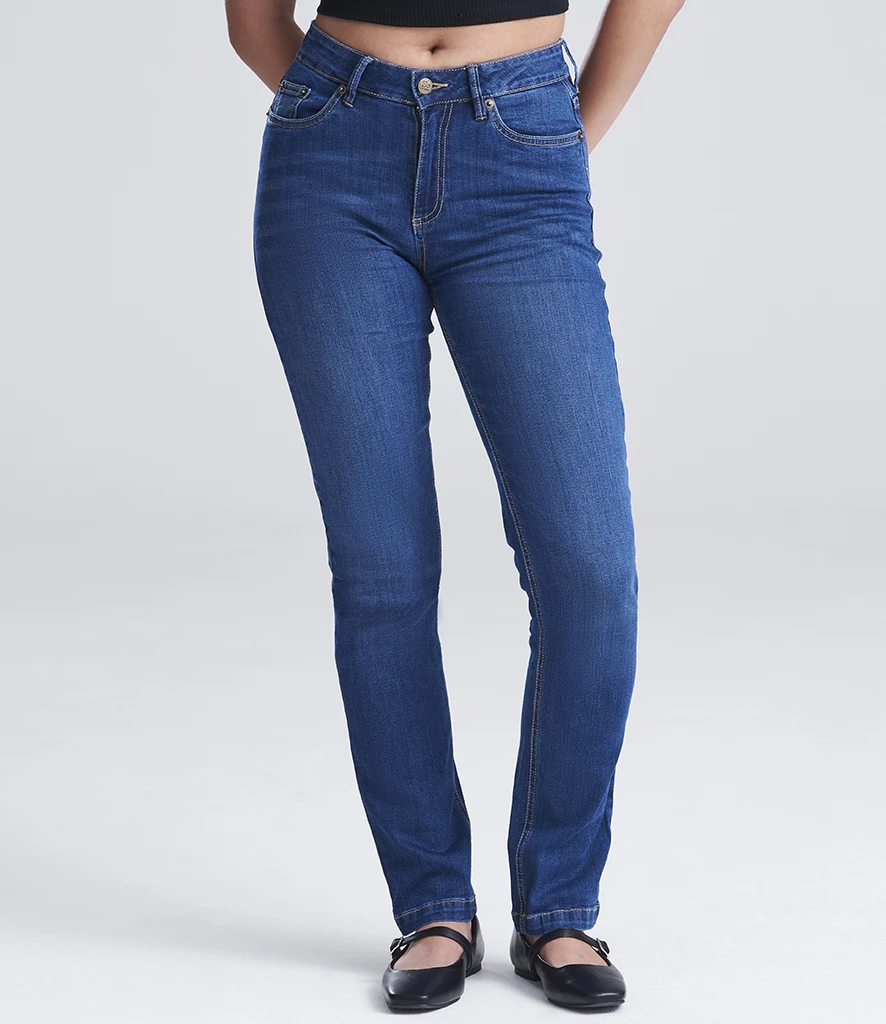 [SD11 BLK 8/R] So Denim Ladies Katy Straight Jeans (8/R, Black)