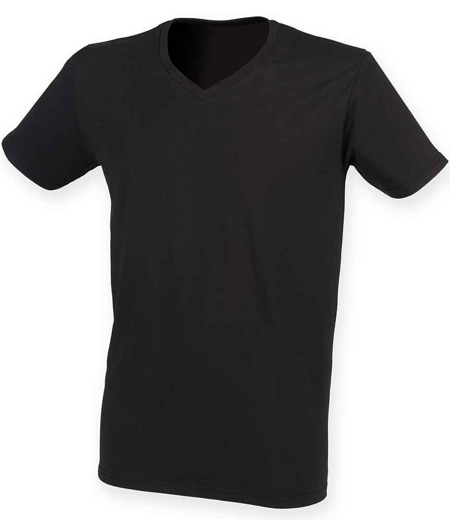 [SF122 BLK S] SF Clothing Feel Good Stretch V Neck T-Shirt (S, Black)