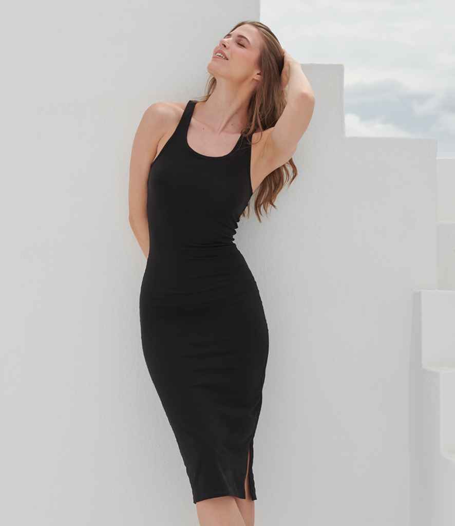 [SK114 BLK XS] SF Clothing Ladies Racer Back Midi Dress (XS)