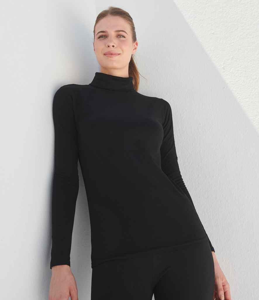[SK125 BLK XS] SF Clothing Ladies Feel Good Stretch Roll Neck T-Shirt (XS)