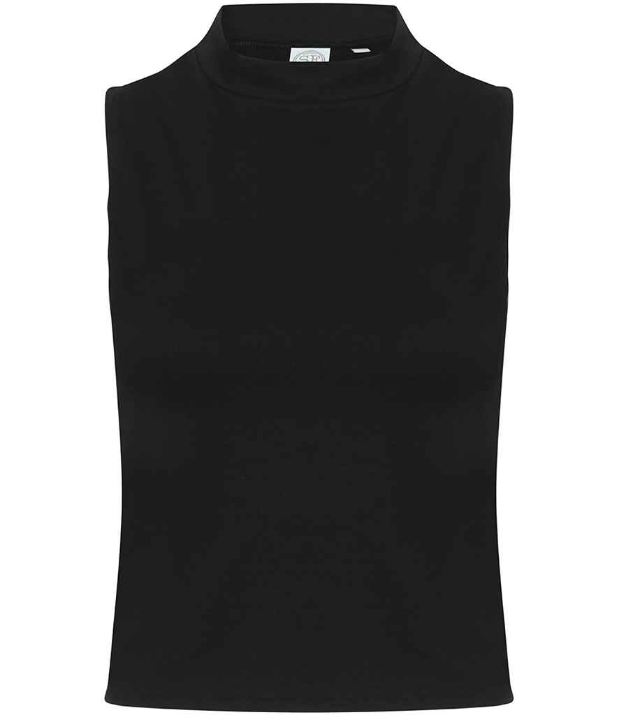[SK170 BLK XS] SF Clothing Ladies High Neck Crop Vest (XS, Black)