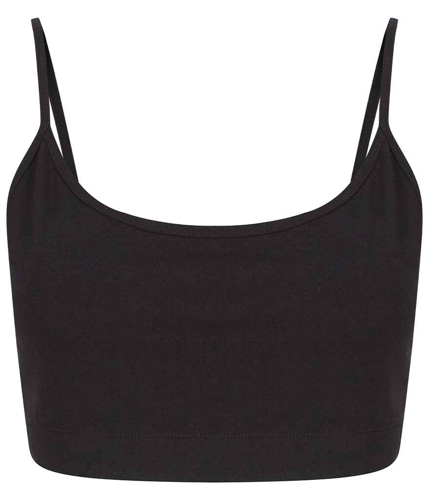 [SK230 BLK XS] SF Clothing Ladies Sustainable Fashion Cropped Cami Vest Top (XS, Black)