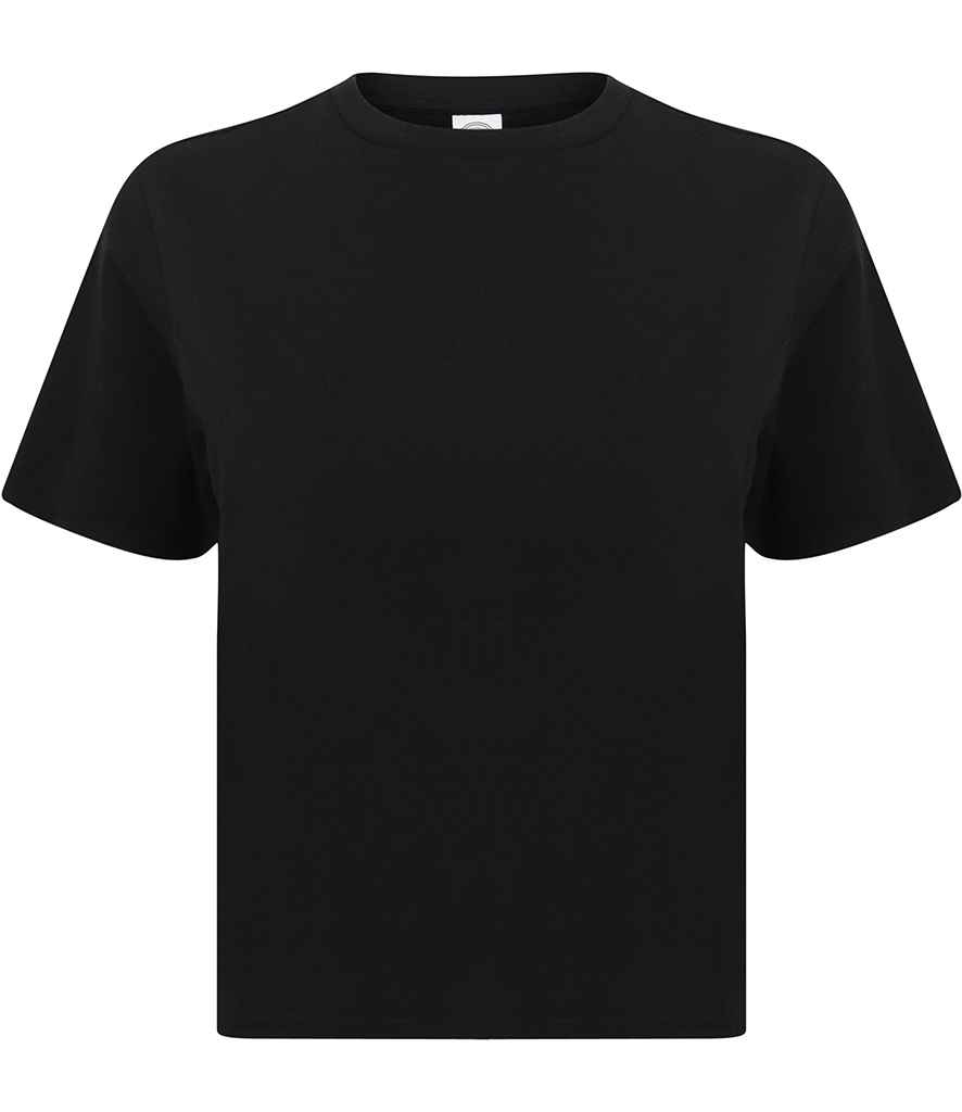 [SK237 BLK XXS] SF Clothing Ladies Cropped Boxy T-Shirt (XXS, Black)